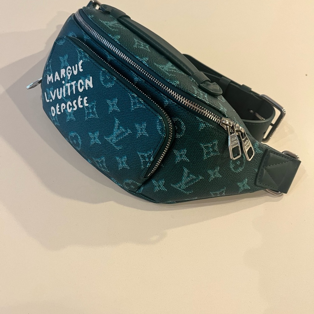 Louis Vuitton Green Belt Bag with Signature Monogram